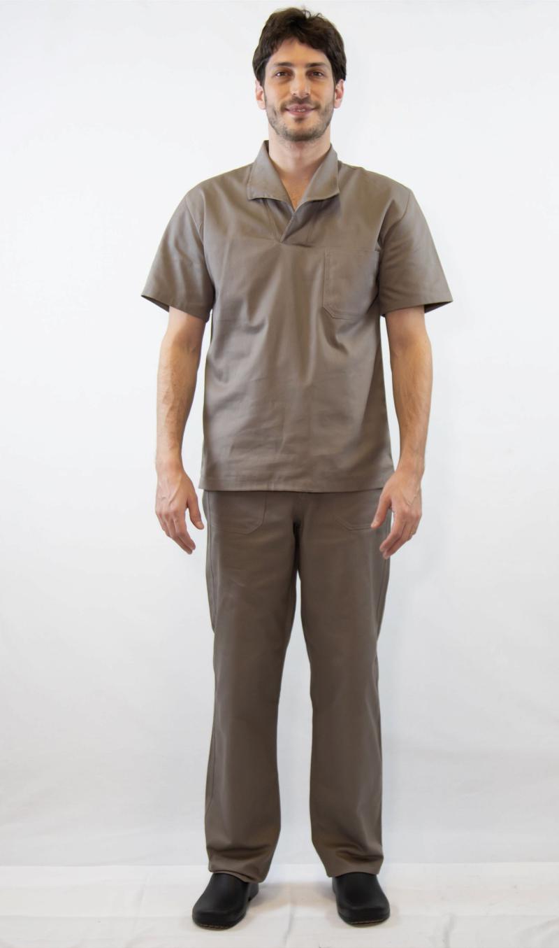 Conjunto Prof Cinza gola italiana