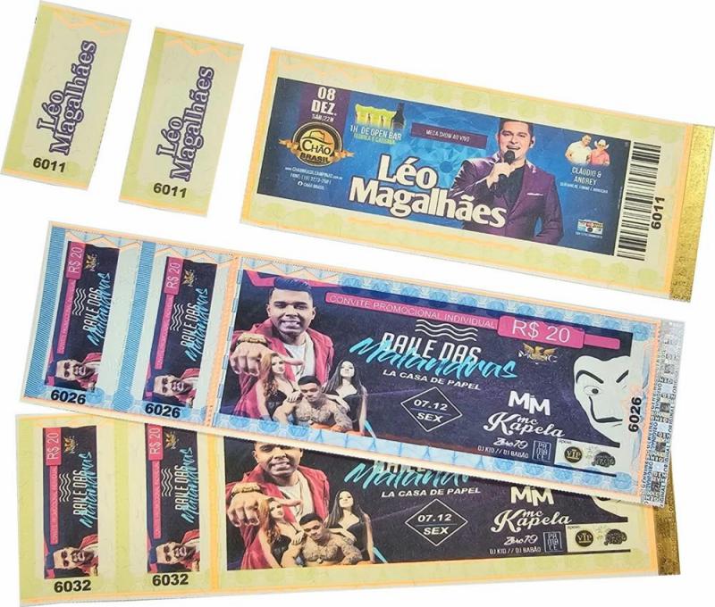 Ingresso Papel Moeda 2 Canhoto 210x60mm