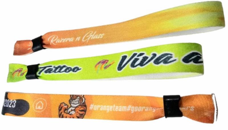 Pulseira de Identificação para eventos em Tecido Poliéster 15x350mm Impressão Colorida