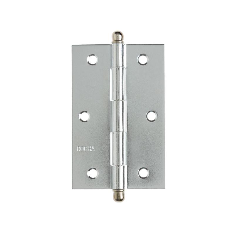 DOBRADICA DE ABA MEDIA PINO BOLA ROCHA ACO BANHO CROMO 88.9X57.1X1.50MM