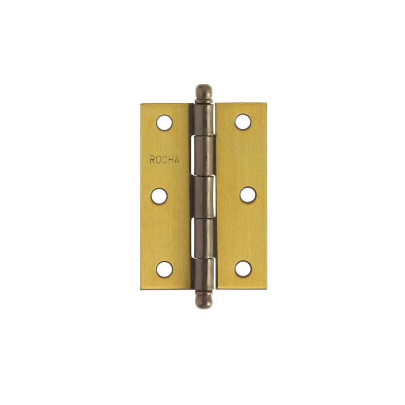 DOBRADICA DE ABA MEDIA PINO BOLA ROCHA ACO COLONIAL POLIDO 02 76.2X47.6X1.50MM