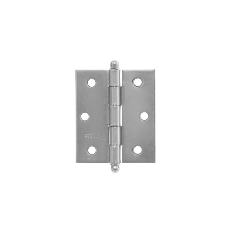 DOBRADICA DE ABA MEDIA PINO BOLA ROCHA INOX 430 POLIDO 76.2X63.5X1.90MM