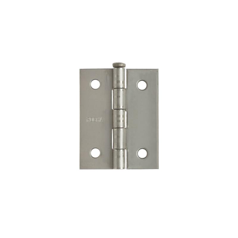 DOBRADICA DE ABA MEDIA PINO REVERSIVEL ROCHA INOX 304 NATURAL 50.8X38.1X1.20MM