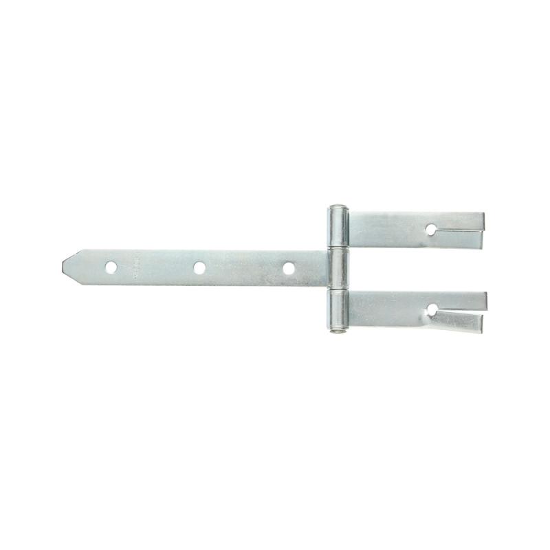 DOBRADICA DE PORTAO HASTE DUPLA CHUMBAR 32X4MM ROCHA ACO BANHO ZINCO AZUL COMP 250MM