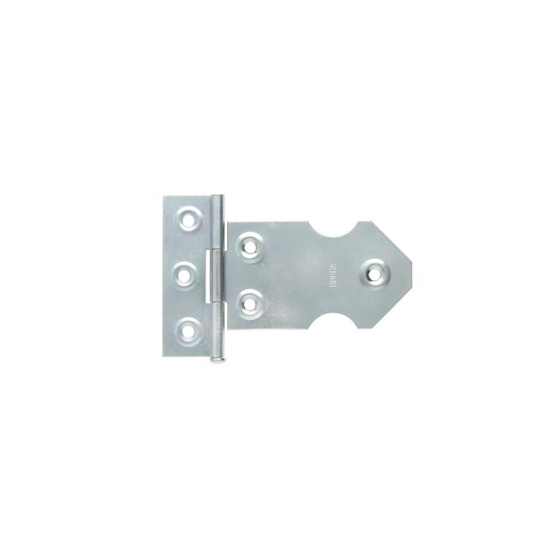 DOBRADICA DE PORTAO LEME CRUZ 74X22X1.20MM ROCHA ACO BANHO ZINCO AZUL COMP 90MM