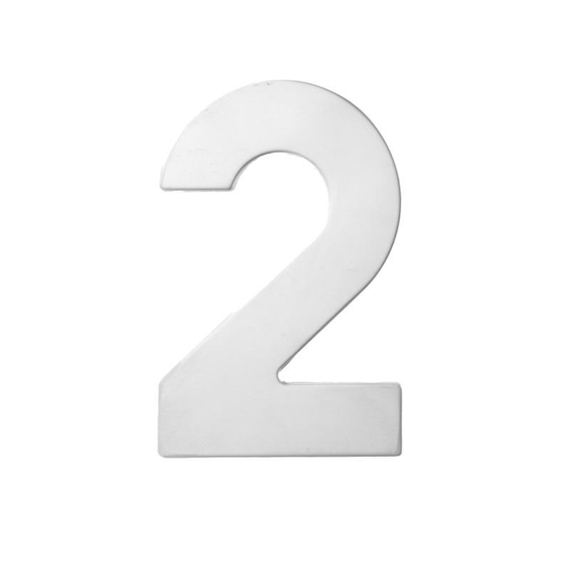 NÚMERO 2 APARTAMENTO AÇO INOX. 430 POLIDO 50MM