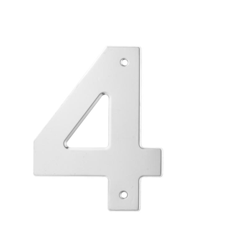 NÚMERO 4 RESIDENCIAL AÇO INOX. 430 POLIDO 150MM