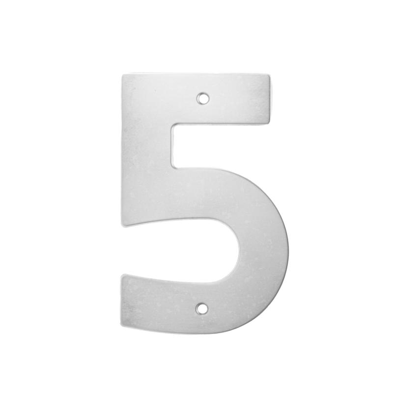 NÚMERO 5 RESIDENCIAL AÇO INOX. 430 POLIDO 150MM