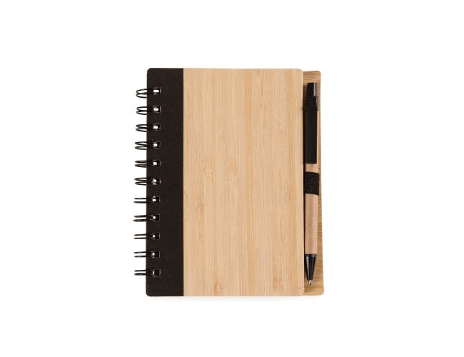 Bloco De Anotações Bambu Com Caneta
