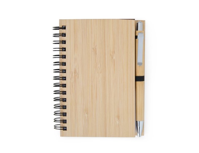 Caderneta Em Bambu Com Caneta