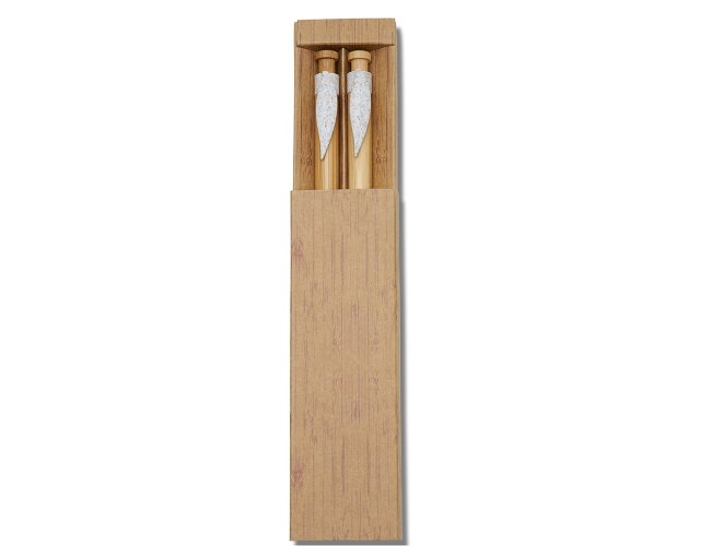 Conjunto Caneta E Lapiseira Bambu