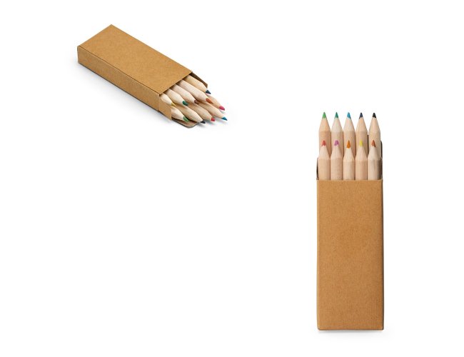 Crafti. Caixa De Cartão Com 10 Mini Lápis De Cor