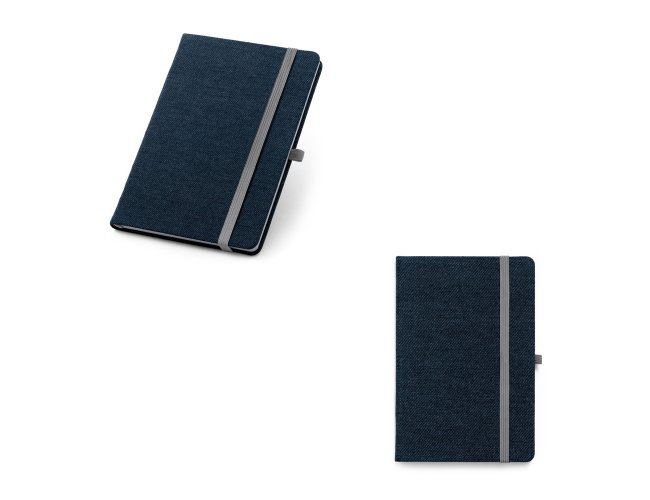Denim. Caderno A5 Em Tecido Tipo Jeans Com Folhas Pautadas