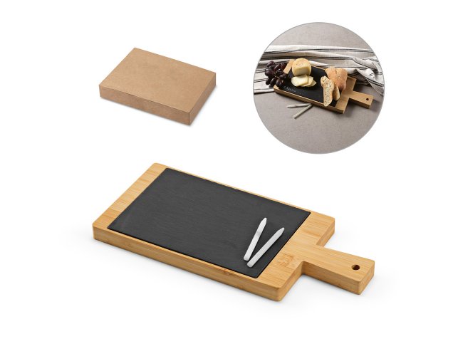 Nutmeg. Quadro Com Ardósia Em Bambu E 2 Gizes Inclusos