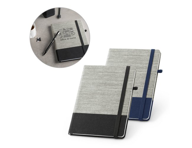 Rousseau Ii. Caderno A5 Em Palha E Algodão Canvas Com Folhas Pautadas