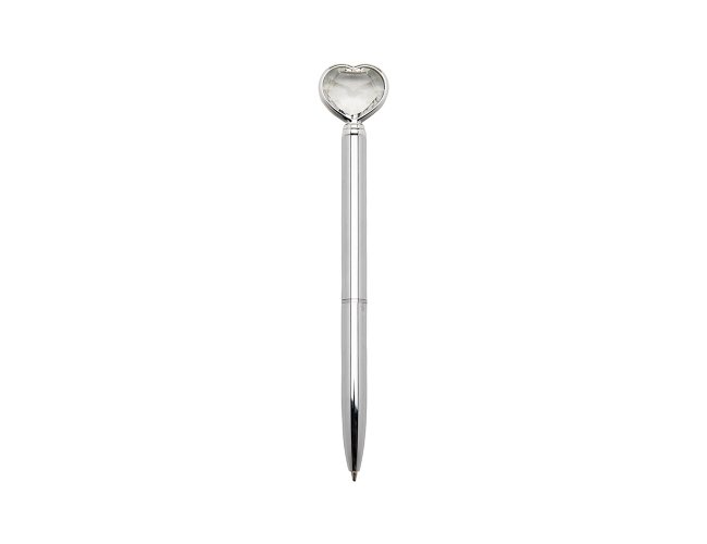 Caneta Metal Coração Diamante