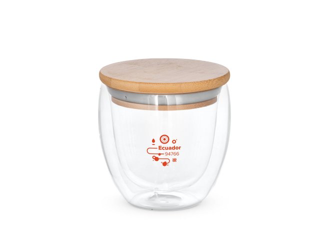 Ecuador 250. Copo Térmico De Viagem Em Vidro Borossilicato 250 Ml