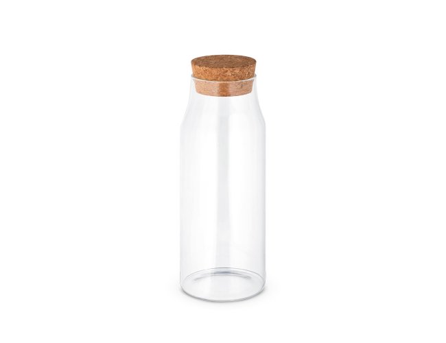Jasmin 1000. Garrafa Em Vidro Borosilicato Com Tampa Em Cortiça 1 L