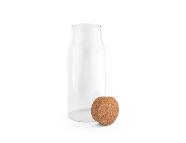 Jasmin 800. Garrafa Em Vidro Borosilicato Com Tampa De Cortiça 800 Ml