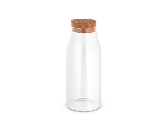 Jasmin 800. Garrafa Em Vidro Borosilicato Com Tampa De Cortiça 800 Ml