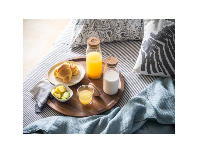 Jasmin 800. Garrafa Em Vidro Borosilicato Com Tampa De Cortiça 800 Ml