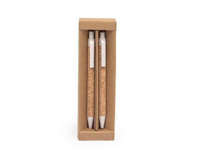 Kit Ecológico Caneta E Lapiseira Cortiça