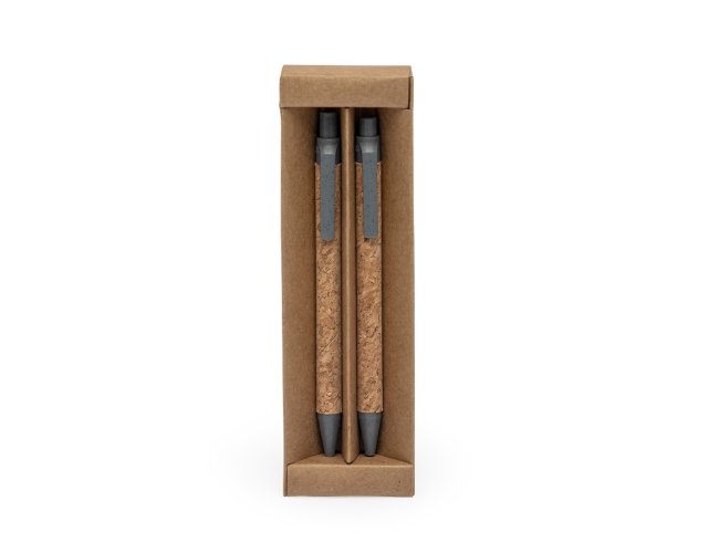 Kit Ecológico Caneta E Lapiseira Cortiça