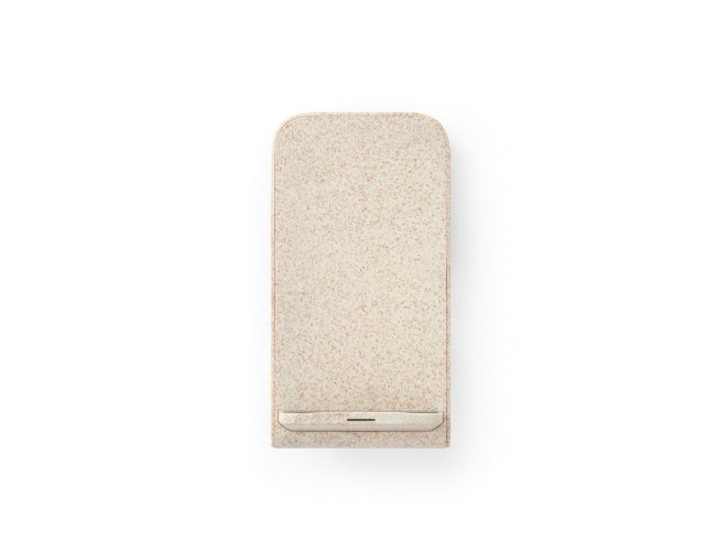 Maxwell. Suporte Para Celular Com Carregador Wireless Em Fibra De Palha De Trigo E Abs