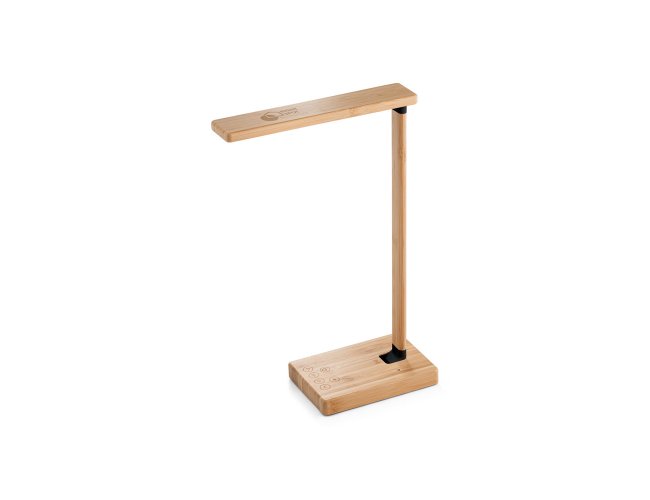 Morey. Luminária Em Bambu Com Carregador Wireless