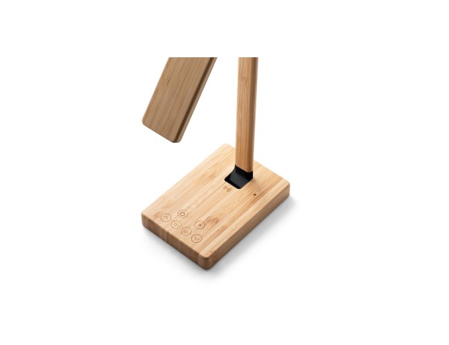 Morey. Luminária Em Bambu Com Carregador Wireless