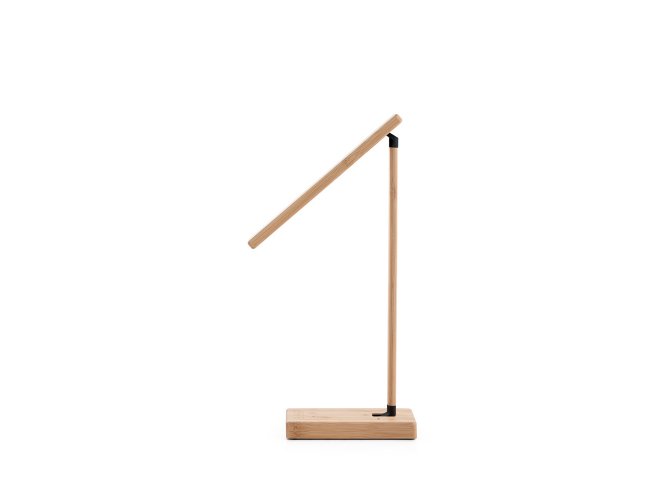 Morey. Luminária Em Bambu Com Carregador Wireless