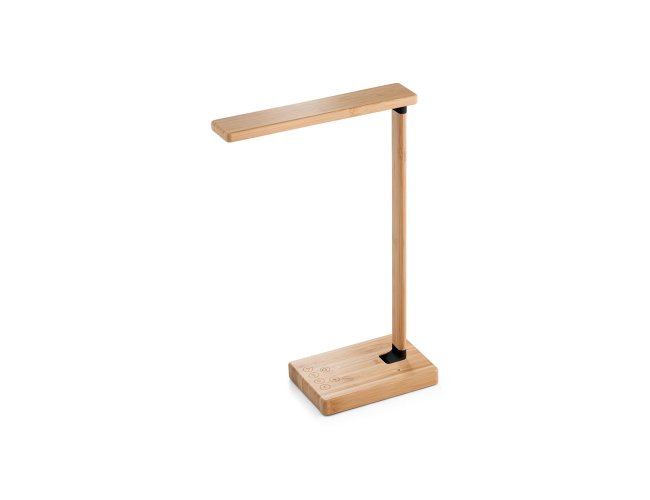 Morey. Luminária Em Bambu Com Carregador Wireless